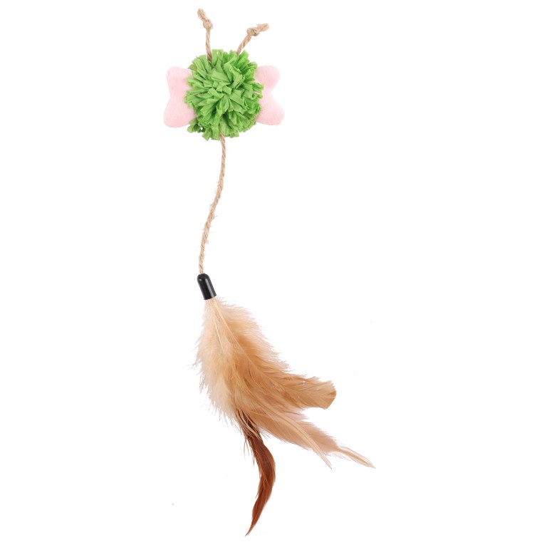 Huhubamboo hračka pro kočky motýl s peřím