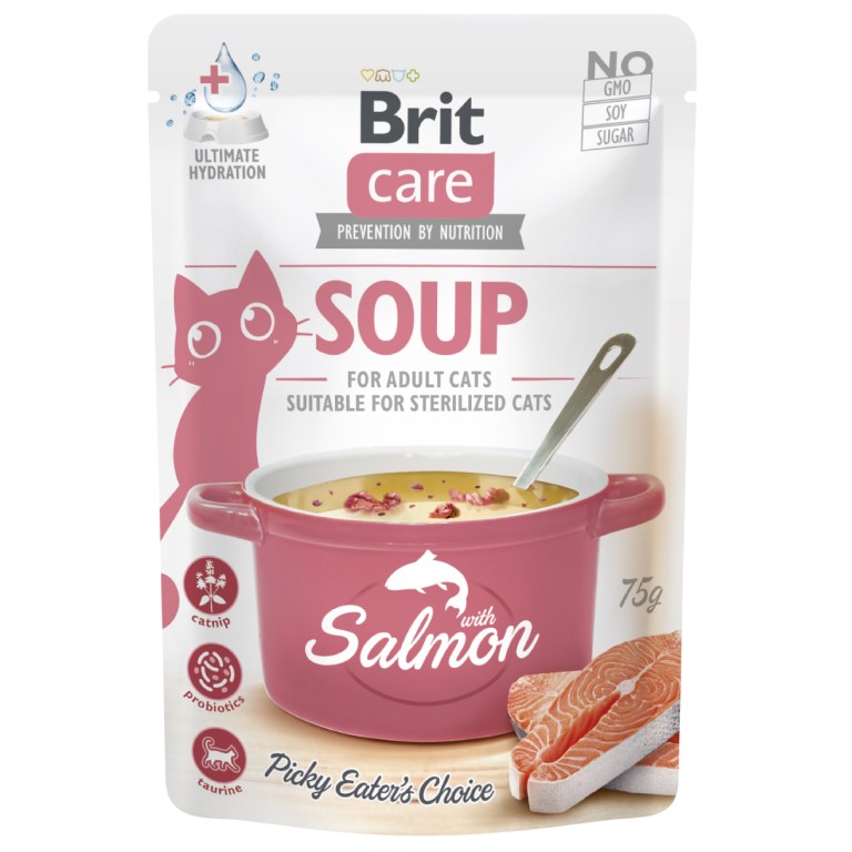 Brit Care Cat Soup with Salmon 75 g