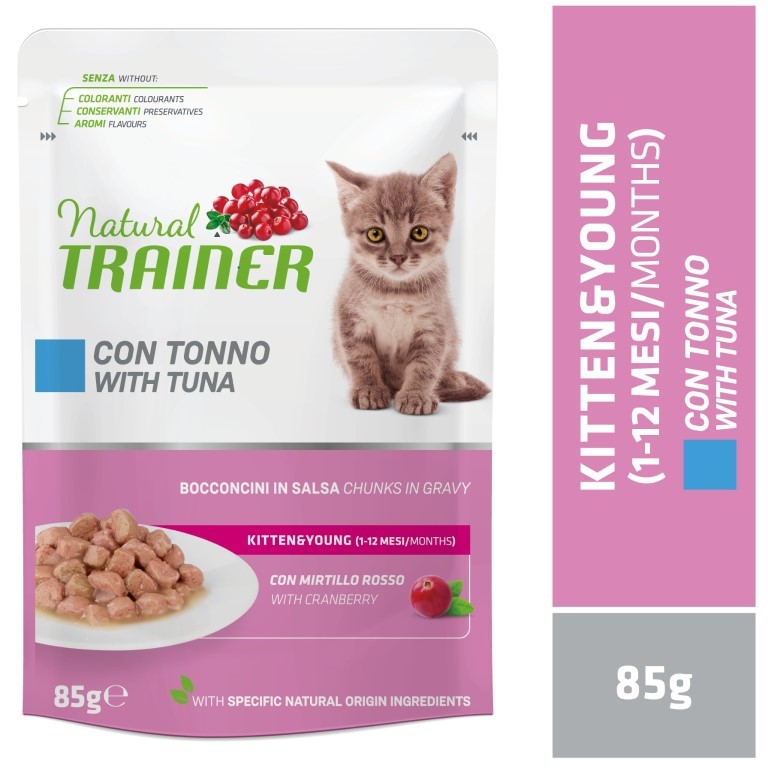 Levně Natural Trainer Trainer Natural kapsička Cat Kitten&Young tuňák 85 g