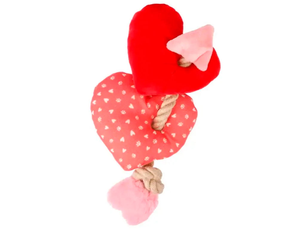 Flamingo hračka srdce s provazem