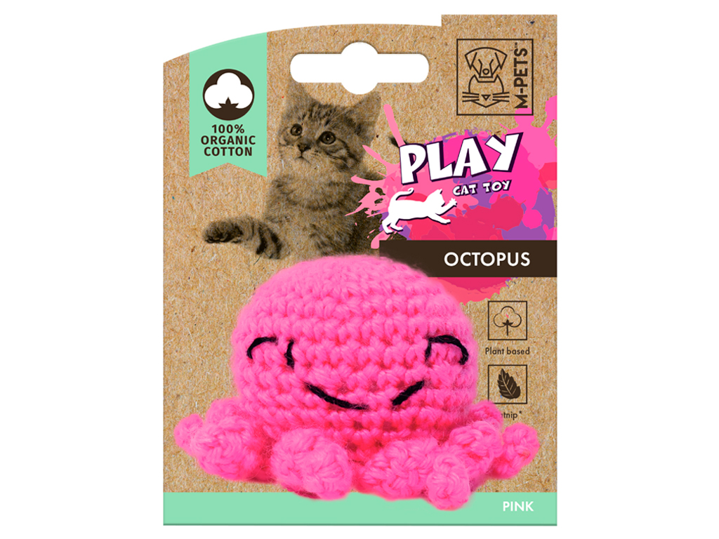 M-Pets hračka pro kočky s catnipem chobotnice růžová