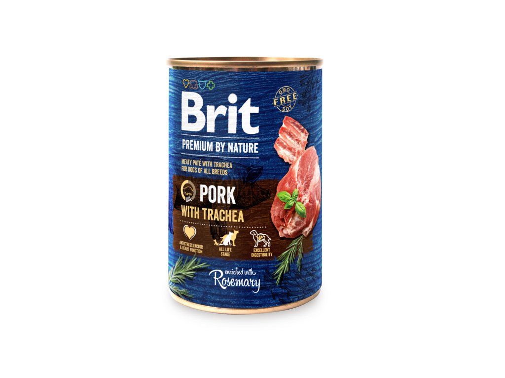 18414 konzerva brit premium by nature pork with trachea 400g