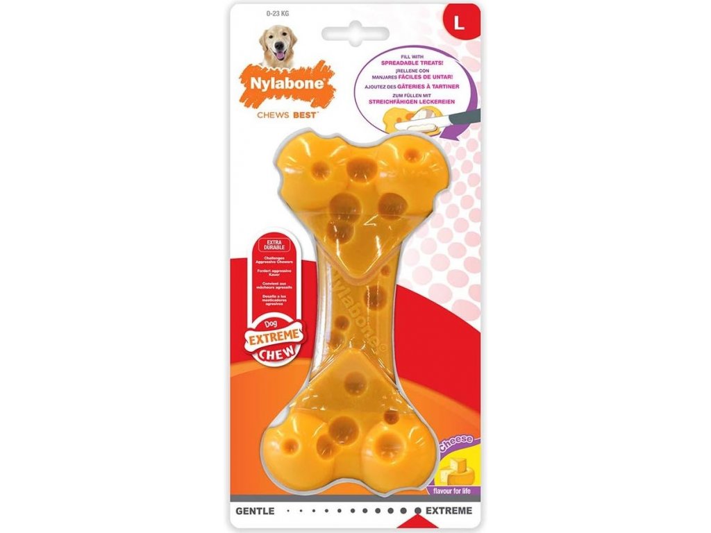 Nylabone hračka Extreme kosť príchuť syr M