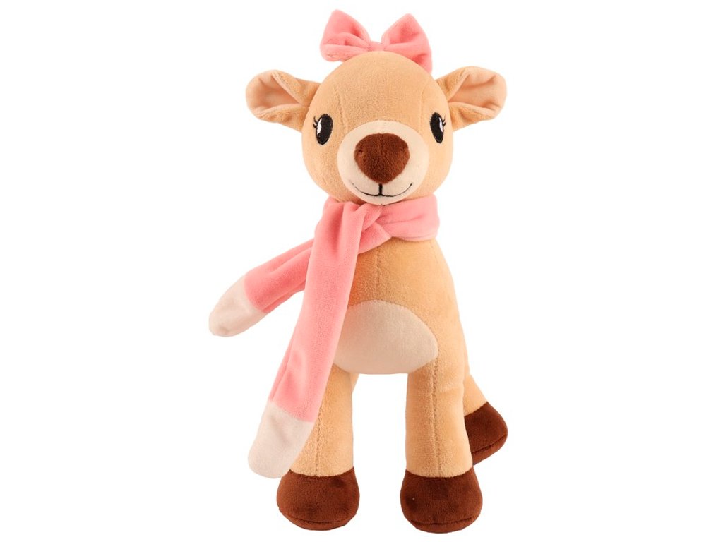 Huhubamboo vianočný sob s ružovým šálom