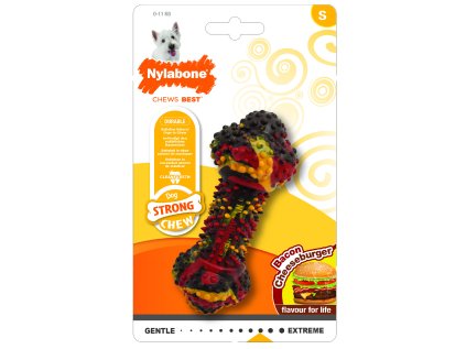 Hračka NYLAB Strong Chew Bacon Cheeseburger S