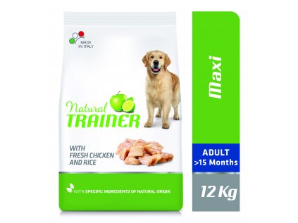 Natural Trainer Maxi Adult čerstvé kura 12 kg