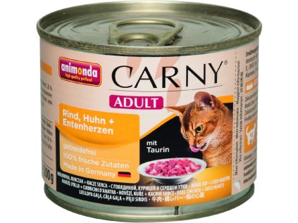 Animonda Carny Adult hovädzie+kuracie+kačacie srdce 200g