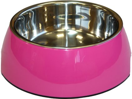 Miska Huhubamboo melamínový tmavo ružová L