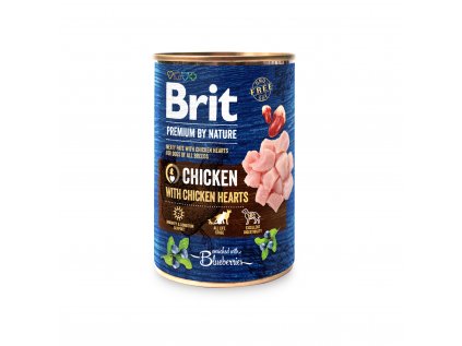 18402 konzerva brit premium by nature chicken with hearts 400g