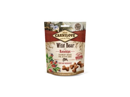 18627 carnilove dog crunchy snack wild boar rosehips meat 200g