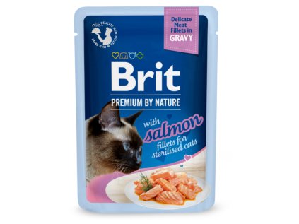 Kapsička Brit Premium Cat Delic.Fillets in Gravy with Salmon for Sterilised 85 g