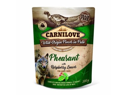 Kapsička Carnilove Dog Paté Pheasant with Raspberry Leaves 300g