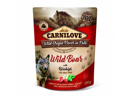 18846 kapsicka carnilove dog pate wild boar with rosehips 300g