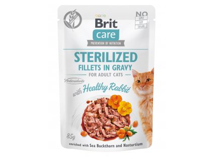 19662 1 brit care cat sterilized fillets in gravy rabbit 85g