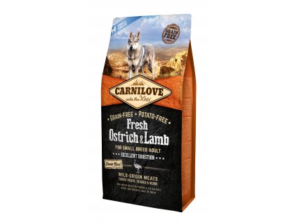 19734 carnilove dog fresh ostrich lamb for small breed 6kg