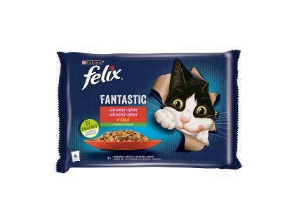 Kapsička Felix Fantastic multipack kura a paradajky, hovädzie a mrkva 4 x 85 g