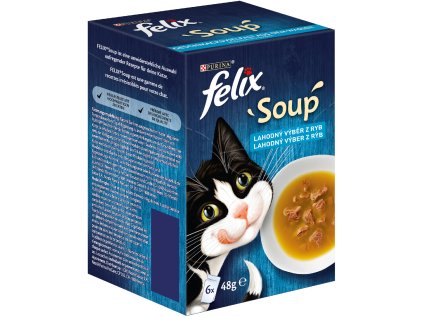 Kapsička FELIX Soup polevky s treskou,tuniakom a platesou 6x48g