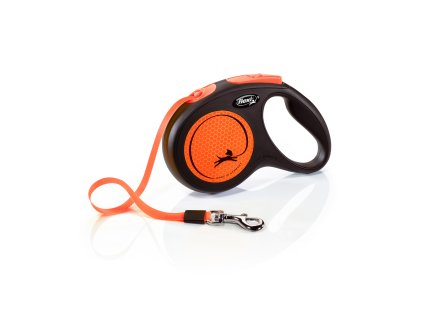 Flexi New Neon M páska 5m/25 kg oranžová
