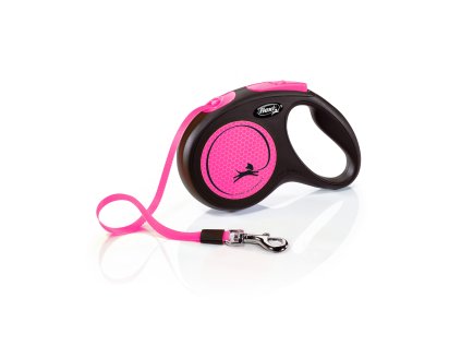Flexi New Neon M páska 5m/25 kg ružová