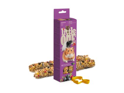 Little One tyčinky pre hlodavce s drobným ovocím 2x60 g