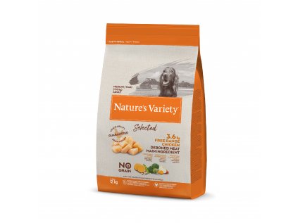 Nature's Variety selected medium adult dog s kuracím 12 kg