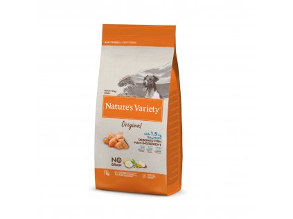 Nature's Variety original no grain mini adult dog s lososom 7 kg