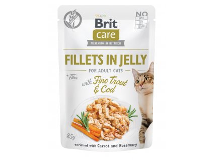 Brit Care Cat Fillets in Jelly with Fine Trout & Cod  85 g