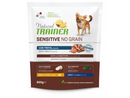 Natural Trainer Sensitive dog NO GRAIN MINI pstruh 800g