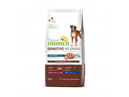 Natural Trainer Sensitive dog NO GRAIN M/M pstruh 12 kg