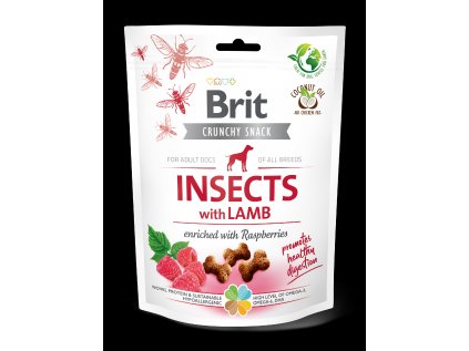 Brit Care Dog Crunchy Cracker s hmyzom, jahňacím mäsom a malinami 200 g