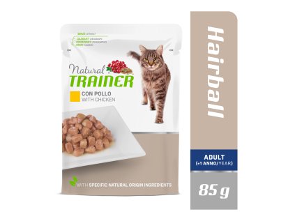 Kapsička Natural Trainer Cat Adult HAIRBALL kuracie 85 g