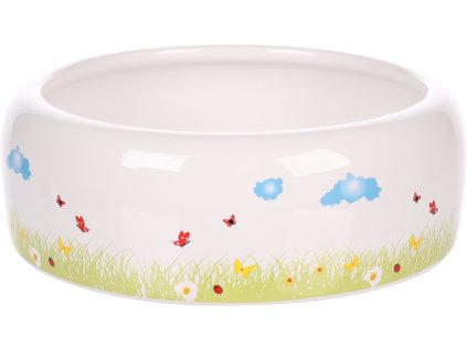 FLAMINGO miska pre hlodavcov KIKI CERAMIC ROUND biela L 16x16x5,5cm 700ml