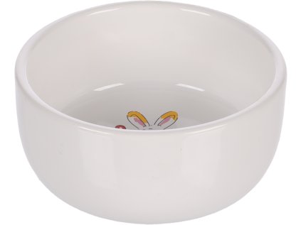 FLAMINGO miska pre hlodavcov ZIPPY RABBIT CERAMIC ROUND biela 11,5Xx1,5x5,3cm 325ml