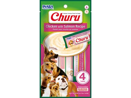 Churu dog mäsové pyré - kura, losos 56g