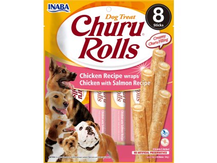 Churu dog tyčinky - kura, losos 96g
