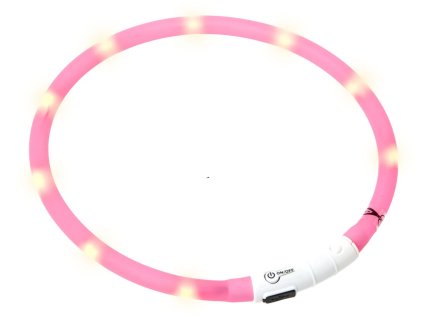 Karlie Visiolight svietiaci LED obojok pre psov 70 cm ružový