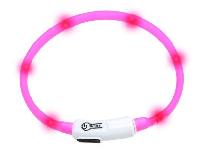 Karlie Visiolight svietiaci LED obojok 35cm ružový