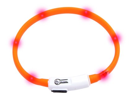 Karlie Visiolight svietiaci LED obojok 35cm oranžový
