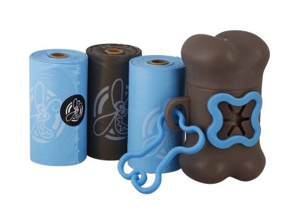 Huhubamboo vrecká na trus zasobník a 4 rolky