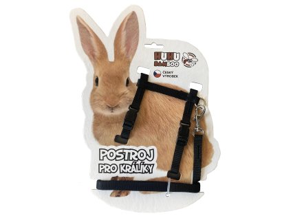 HUHUBAMBOO set postroj + vôdzka KRÁLÍK, čierny