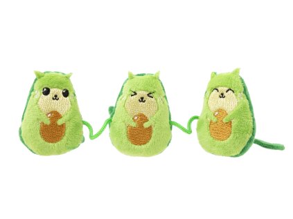 FuzzYard Cat plyšová hračka na povrázku Avocatos catnip