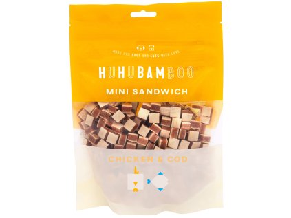 Huhubamboo kurací mini sendvič s treskou 250g