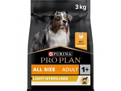 Pro Plan Dog Light/Sterilised Adult All Sizes kura 3kg