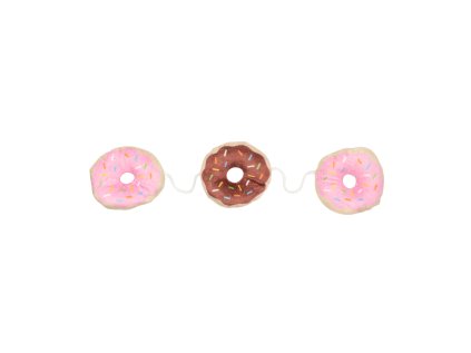 FuzzYard plyšové 3 donuty na povrázku s catnipom