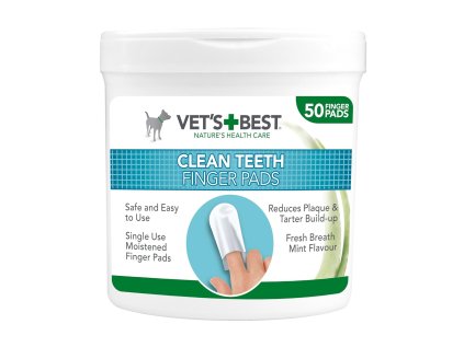 VET´s BEST Čistiace utierky na zuby pre psov 50 ks