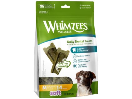 WHIMZEES Soft dentálna maškrta pre psy M (12-18kg) 14ks