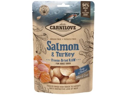 Carnilove Freeze-Dried Raw Salmon&Turkey maškrta pre psov 60g