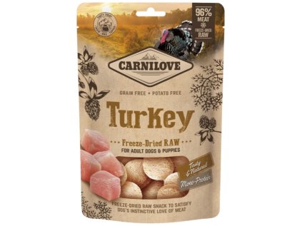 Carnilove Freeze-Dried Raw Turkey maškrta pre psov 60g