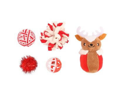 Huhubamboo vianočná hračka pre mačky - mix 5 designov