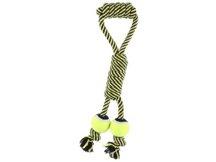 Huhubamboo hračka pre psov loptu na šnúre žltý 38cm